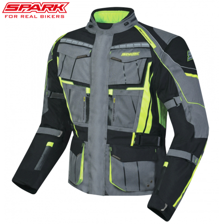 Moške - moto jakna Spark PACER FLUO