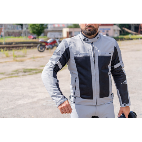 Moška - Poletna moto jakna Spark BREEZE SIVA - slika 5