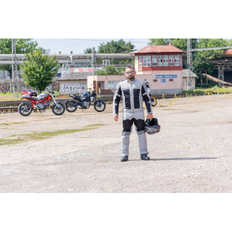 Moška - Poletna moto jakna Spark BREEZE SIVA - slika 4